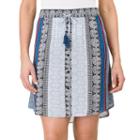 Women's Haggar Print Pull-on Skirt, Size: Small, Med Blue