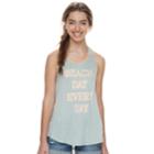 Juniors' About A Girl Beach Day Every Day Racerback Tank, Size: Medium, Green