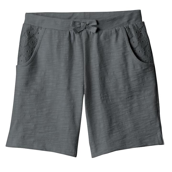 Girls 4-10 Jumping Beans&reg; Slubbed Bermuda Shorts, Girl's, Size: 4, Dark Grey