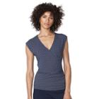 Women's Chaps Ruched Surplice Top, Size: Xs, Blue
