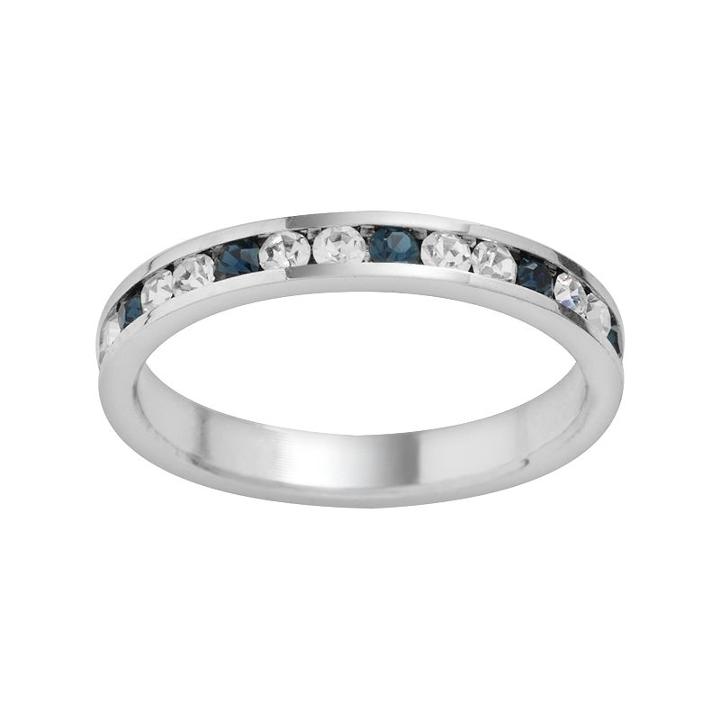 Traditions Sterling Silver Blue And White Swarovski Crystal Eternity Ring, Women's, Size: 6