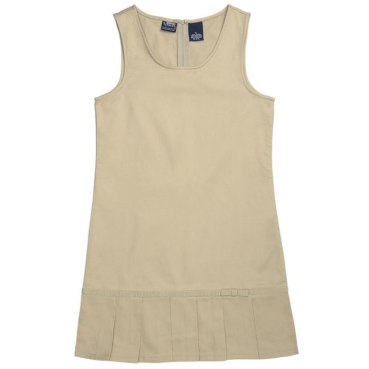Girls 4-20 French Toast School Uniform Pleated Drop-waist Jumper, Girl's, Size: 5, Brown