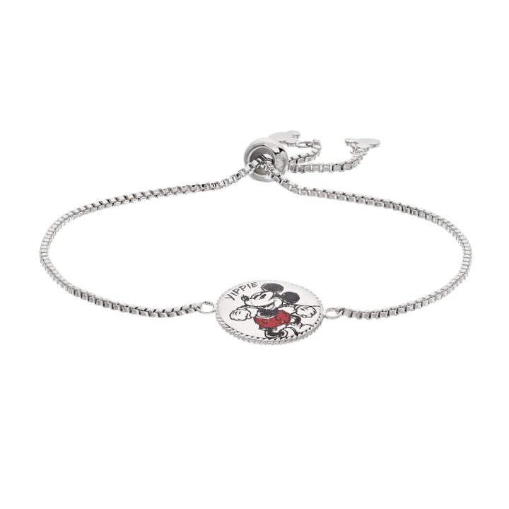 Disney's Mickey Mouse 90th Anniversary Mickey Yippie Lariat Bracelet, Women's, Gold