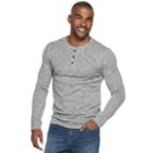 Men's Marc Anthony Slim-fit Slubbed Sweater Henley, Size: Large, Med Grey