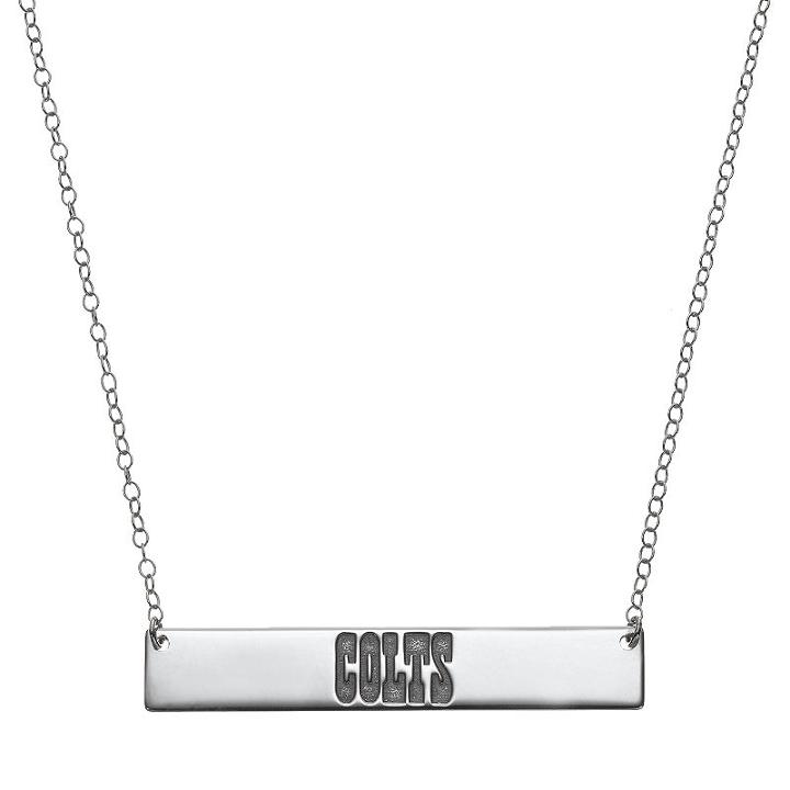 Indianapolis Colts Sterling Silver Bar Link Necklace, Women's, Size: 18, Grey