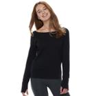 Juniors' So&reg; Perfectly Soft Cross Back Sweatshirt, Teens, Size: Medium, Black