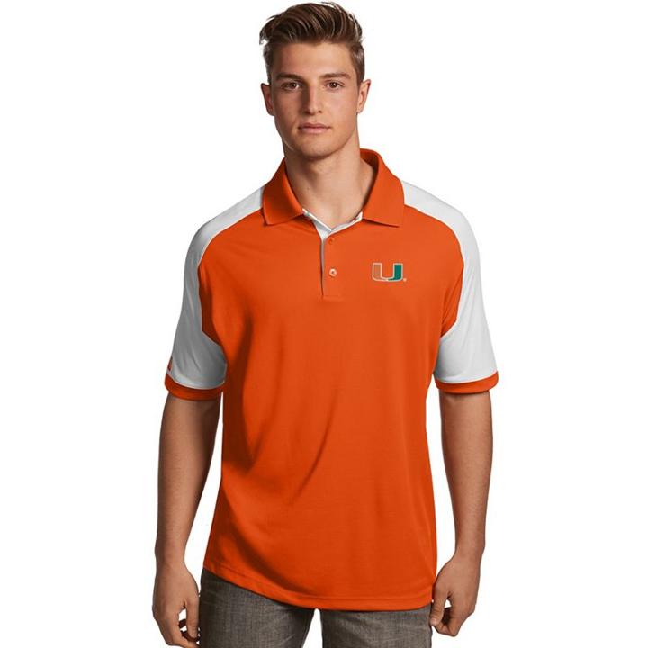 Men's Antigua Miami Hurricanes Century Polo, Size: Large, Orange Oth