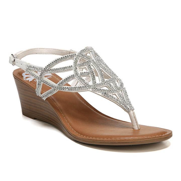 Fergalicious Charity Women's Wedge Sandals, Size: Medium (7), White