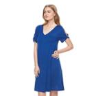 Women's Apt. 9&reg; Striped Cold-shoulder T-shirt Dress, Size: Xl, Blue