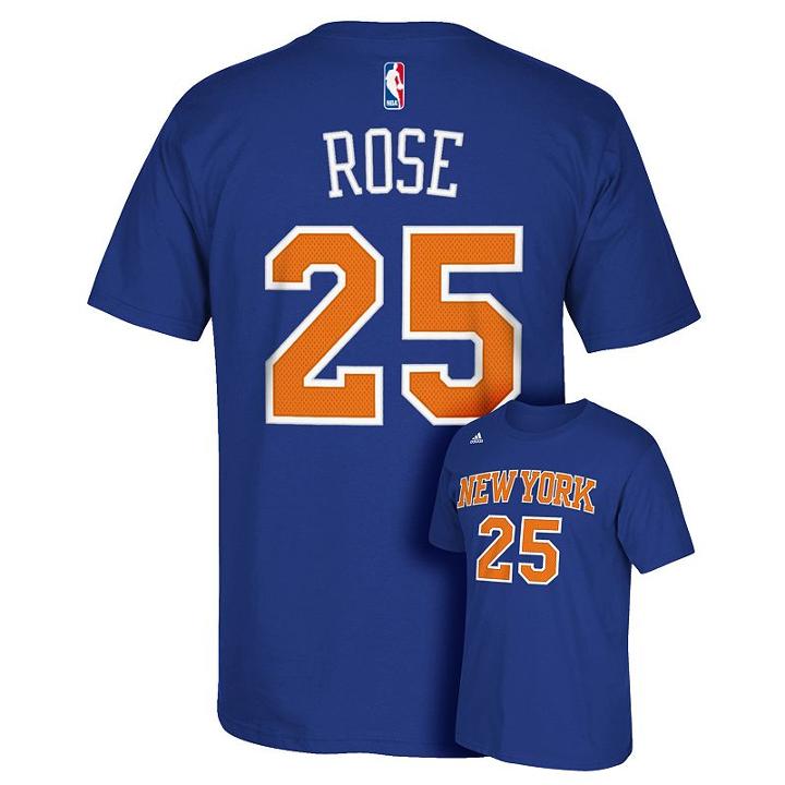 Men's Adidas New York Knicks Derrick Rose Player Tee, Size: Xl, Med Blue