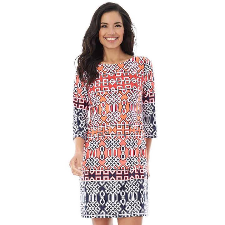 Women's Ab Studio Print Shift Dress, Size: Regular, Ovrfl Oth