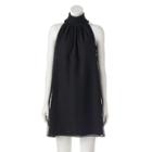 Women's Elle&trade; Swiss Dot Halter Dress, Size: Large, Black