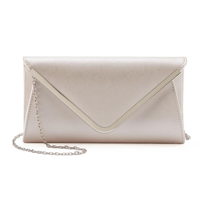 Lenore By La Regale Textured Faux Leather Envelope Clutch, Women's, Beige