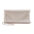 Lenore By La Regale Textured Faux Leather Envelope Clutch, Women's, Beige