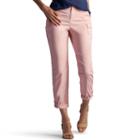 Women's Lee Carsen Relaxed Fit Twill Capris, Size: 10 Avg/reg, Light Red