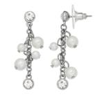 Simply Vera Vera Wang Nickel Free Simulated Pearl Linear Drop Earrings, Women's, White