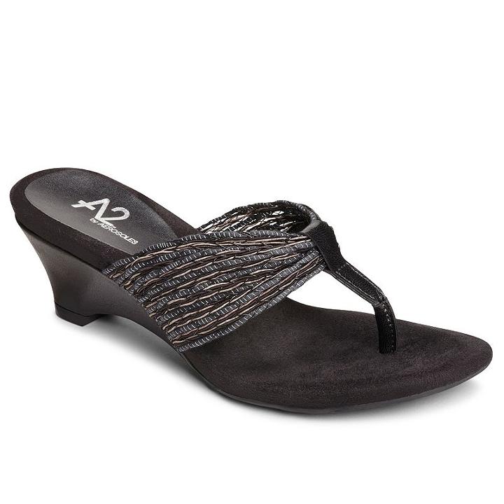 A2 By Aerosoles Mound Over Women's Thong Wedge Sandals, Size: Medium (9.5), Yellow Oth