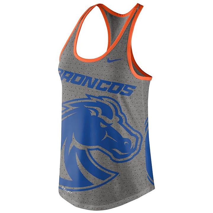 Women's Nike Boise State Broncos Dri-blend Tank, Size: Xl, Dark Grey