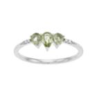 Lc Lauren Conrad 10k White Gold Green Sapphire & Diamond Accent 3-stone Teardrop Ring, Women's, Size: 7