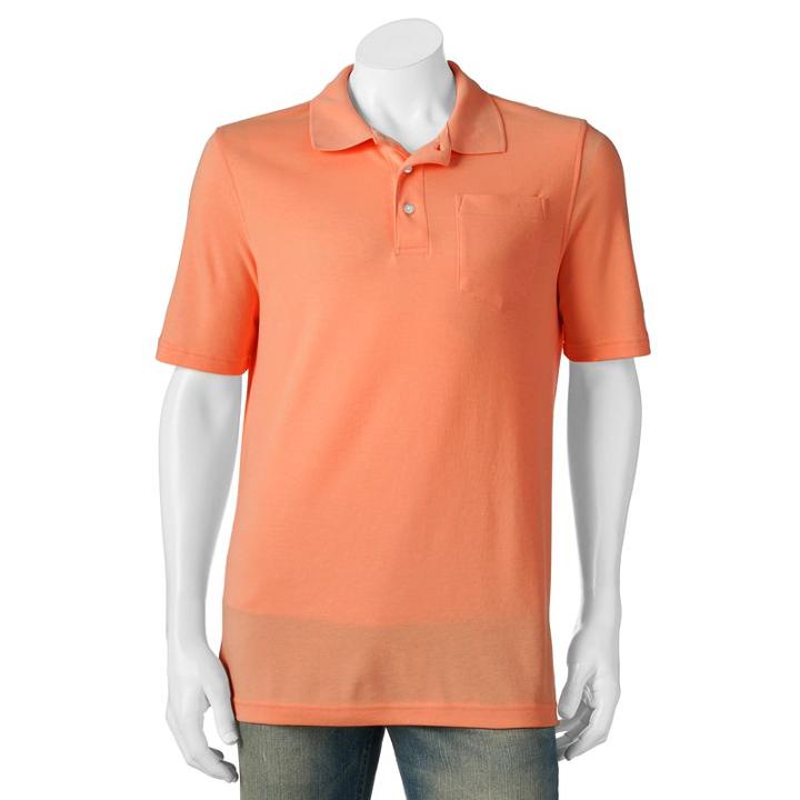 Men's Croft & Barrow&reg; Signature Pocket Polo, Size: Small, Brt Orange