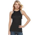 Women's Juicy Couture Ruffle Sweater Tank, Size: Xs, Black