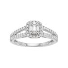 Simply Vera Vera Wang 14k White Gold 1/2 Carat T.w. Diamond Cluster Halo Engagement Ring, Women's, Size: 8
