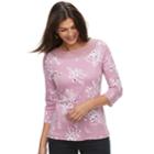 Women's Croft & Barrow&reg; Crochet Trim Boatneck Top, Size: Large, Med Pink