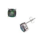 10k White Gold Mystic Topaz Stud Earrings, Women's, Multicolor