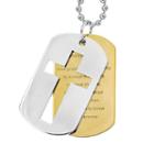 Stainless Steel And Gold Tone Immersion-plated Stainless Steel Serenity Prayer Dog Tag - Men, Size: 24, Multicolor