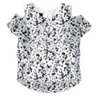 Girls 7-16 Iz Amy Byer Cold Shoulder Flutter Top With Necklace, Size: Small, Ovrfl Oth