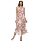 Women's Jennifer Lopez Metallic Faux-wrap Maxi Dress, Size: 6, Light Pink