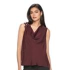 Women's Jennifer Lopez Lace-up Shoulder Tank, Size: Small, Dark Red