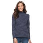 Women's Croft & Barrow&reg; Long Sleeve Mockneck Top, Size: Medium, Blue (navy)