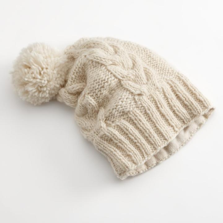 Sijjl Floppy Cable-knit Wool Beanie, Women's, Beige