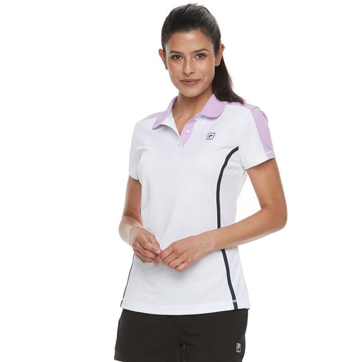 Women's Fila Sport&reg; Mesh Short Sleeve Golf Polo, Size: Medium, White
