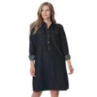 Plus Size Chaps Button-front Jean Shirtdress, Women's, Size: 2xl, Blue Other