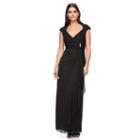 Women's Onyx Nite Cascade Evening Gown, Size: 8, Black