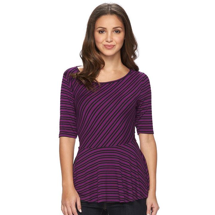 Petite Apt. 9&reg; Peplum Top, Women's, Size: Xs Petite, Purple