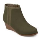 Journee Collection Padme Women's Wedge Ankle Boots, Size: Medium (10), Dark Green