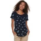 Women's Sonoma Goods For Life&trade; Lace Yoke Tee, Size: Xxl, Dark Blue