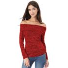 Juniors' Iz Byer Ruched Off-the-shoulder Top, Teens, Size: Small, Red
