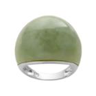 Chinese Jade Sterling Silver Dome Ring, Women's, Size: 7.50, Green