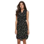 Women's Apt. 9&reg; Drawstring Shirtdress, Size: Xxl, Black