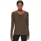 Women's Tek Gear&reg; Crisscross-back Long Sleeve Tee, Size: Medium, Dark Green