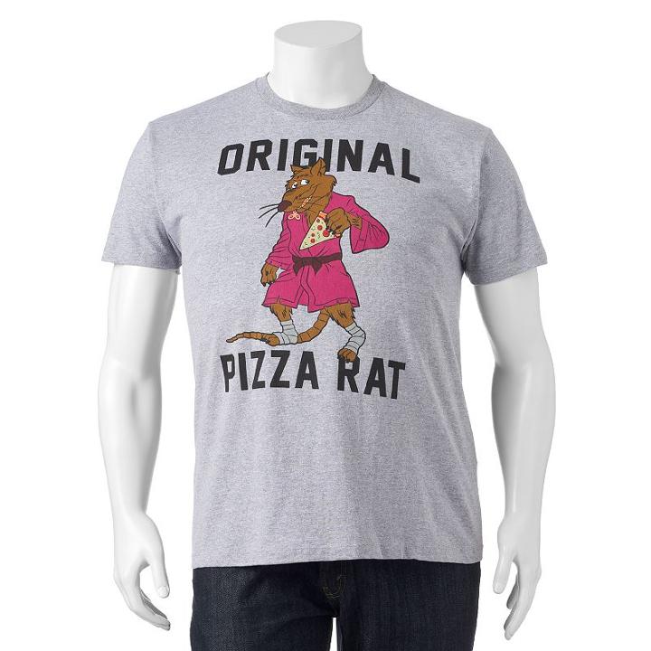 Big & Tall Teenage Mutant Ninja Turtles Original Pizza Rat Tee, Men's, Size: 3xb, Grey