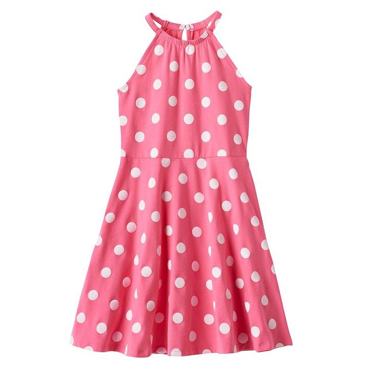 Girls 4-10 Jumping Beans&reg; Print Halter Dress, Girl's, Size: 10, Med Pink