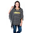 Women's Gameday Couture Golden State Warriors Fringed Poncho, Size: Xl/xxl, Black