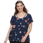 Juniors' Plus Size So&reg; Cold-clavicle Tee, Teens, Size: 1xl, Dark Blue