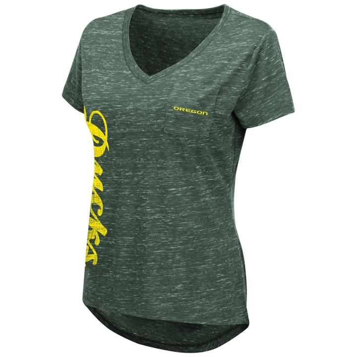 Women's Oregon Ducks Wordmark Tee, Size: Large, Dark Green