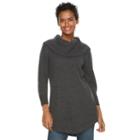 Women's Napa Valley Cowlneck Tunic Sweater, Size: Xl, Grey (charcoal)